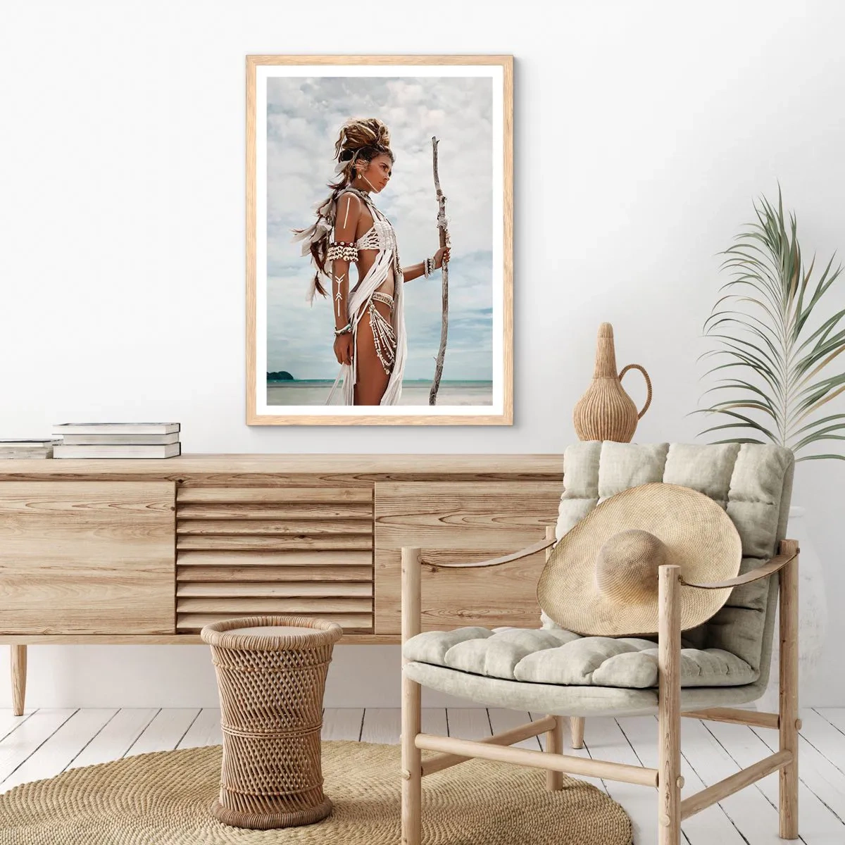 Plagát v ráme zo svetlého duba - Kráľovná trópov - 61x91 cm