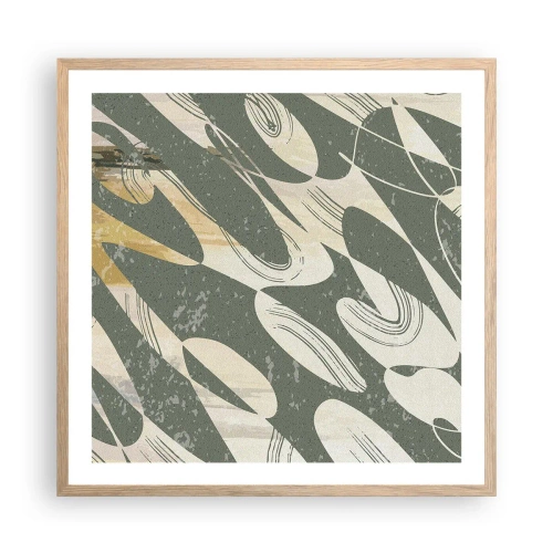 Plagát v ráme zo svetlého duba - Rytmizovaná abstrakcia - 60x60 cm