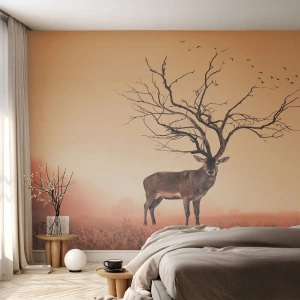 Fototapeta Premium Canvas - Prajelen - večný duch lesa - Abstrakcia, Jeleň, Príroda - 450x315 cm