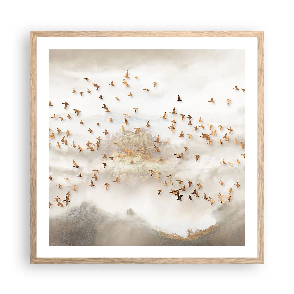 Plagát v ráme zo svetlého duba - Už je čas... - 60x60 cm