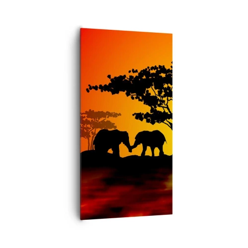 Obraz na plátne - Stretnutie na savane - 65x120 cm