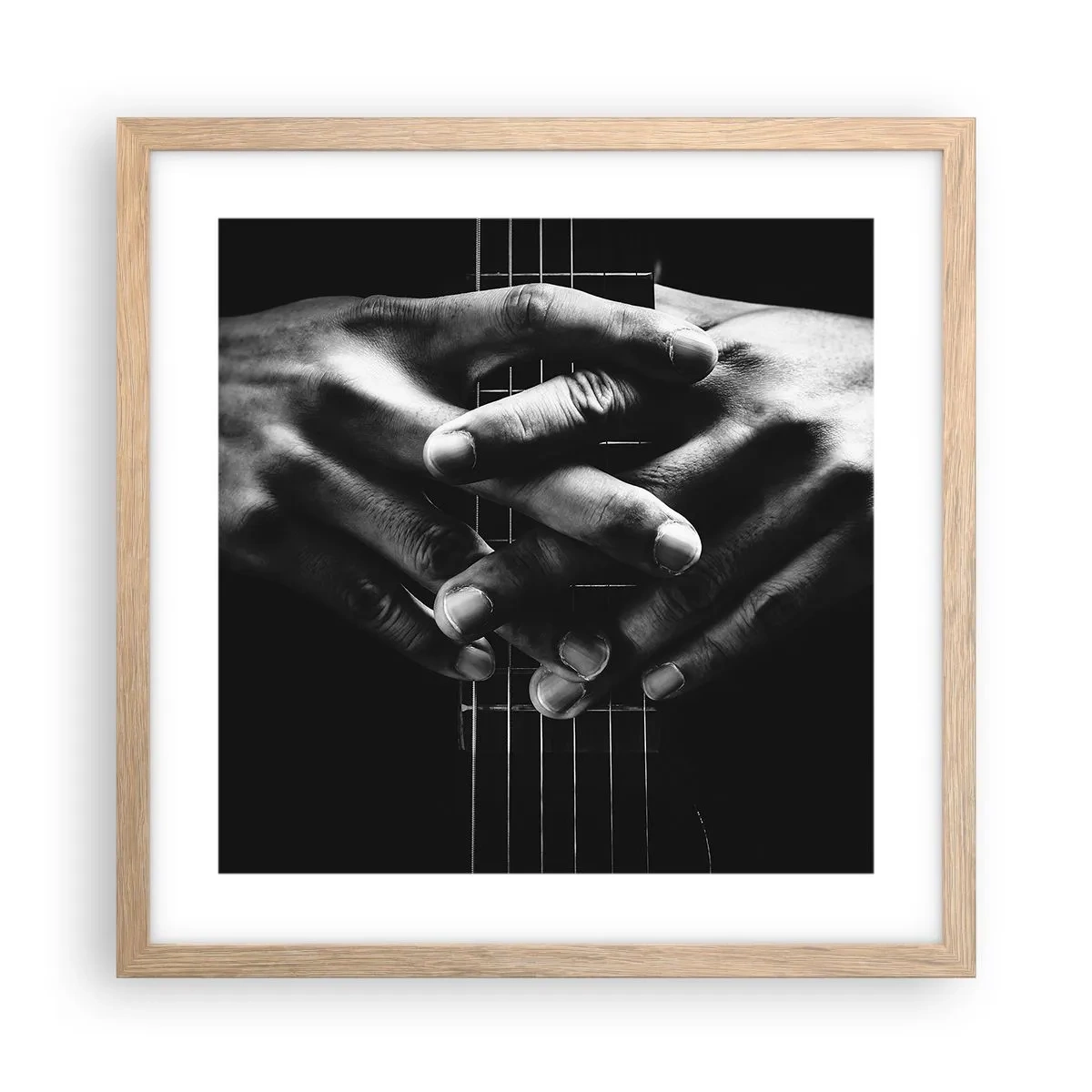 Plagát v ráme zo svetlého duba - Umelcova modlitba - 40x40 cm