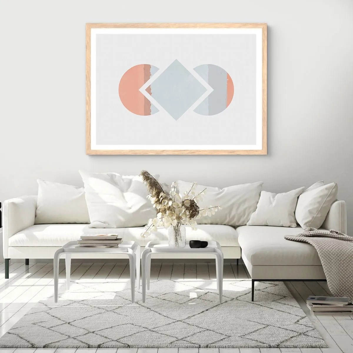 Plagát v ráme zo svetlého duba - Situácia je jasná - 50x40 cm