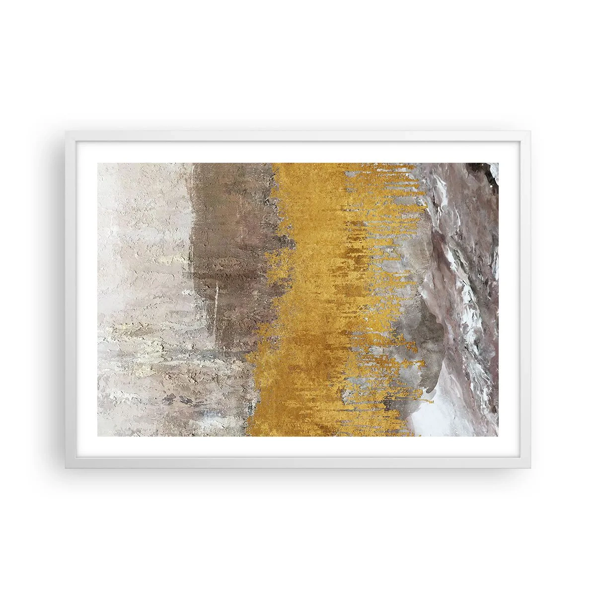 Plagát v bielom ráme - Zlatistý závan - 70x50 cm