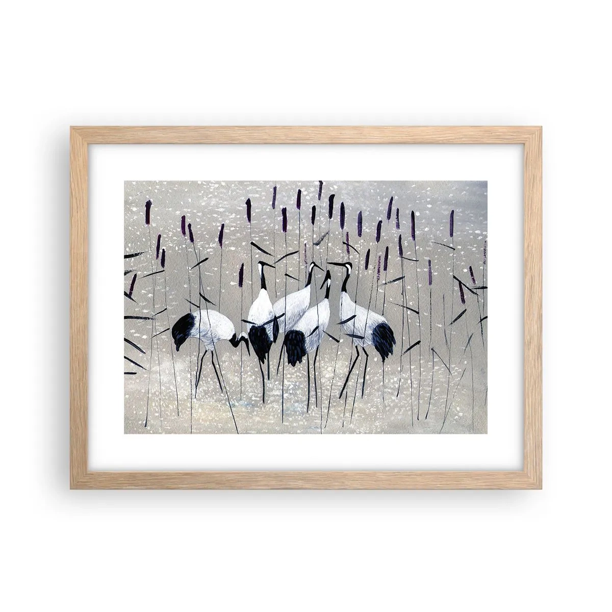 Plagát v ráme zo svetlého duba - Medzi svojimi - 40x30 cm