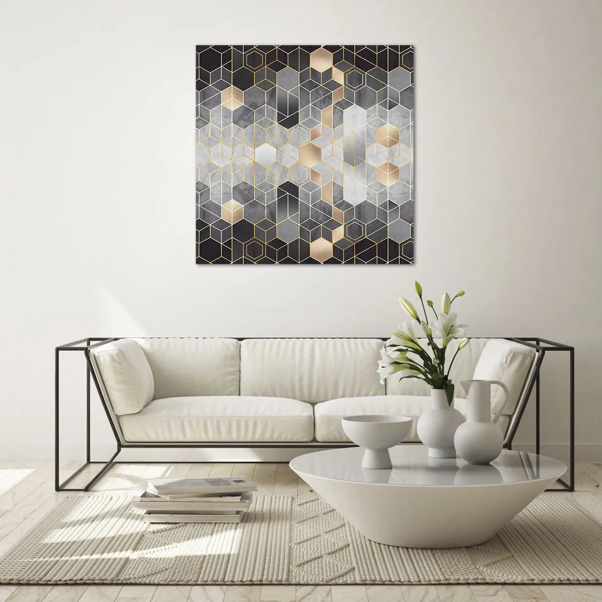 Obraz na skle - Diamantová kompozícia - 60x60 cm