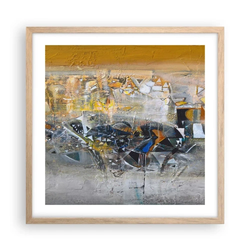 Plagát v ráme zo svetlého duba - Všetko sa podarí - 50x50 cm