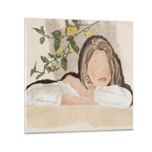 Obraz na skle - Kráska z juhu - 30x30 cm