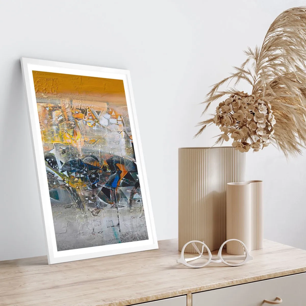 Plagát v bielom ráme - Všetko sa podarí - 50x70 cm