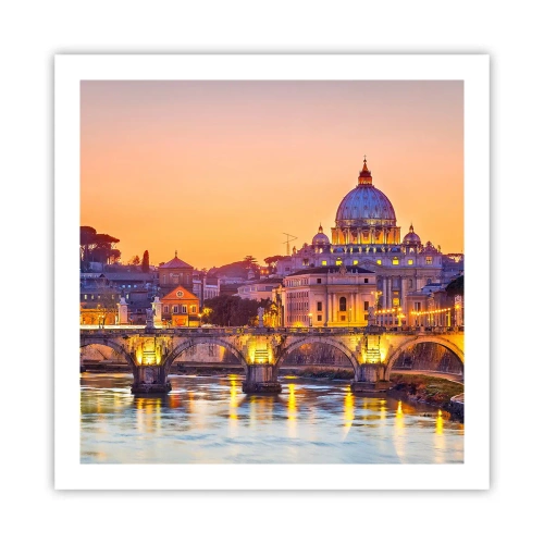 Plagát - Súmrak nad Večným mestom - 60x60 cm