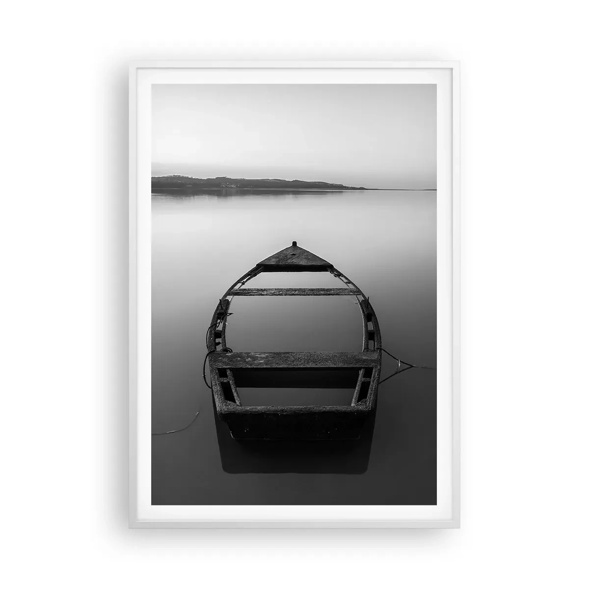 Plagát v bielom ráme - Túžba a melanchólia - 70x100 cm