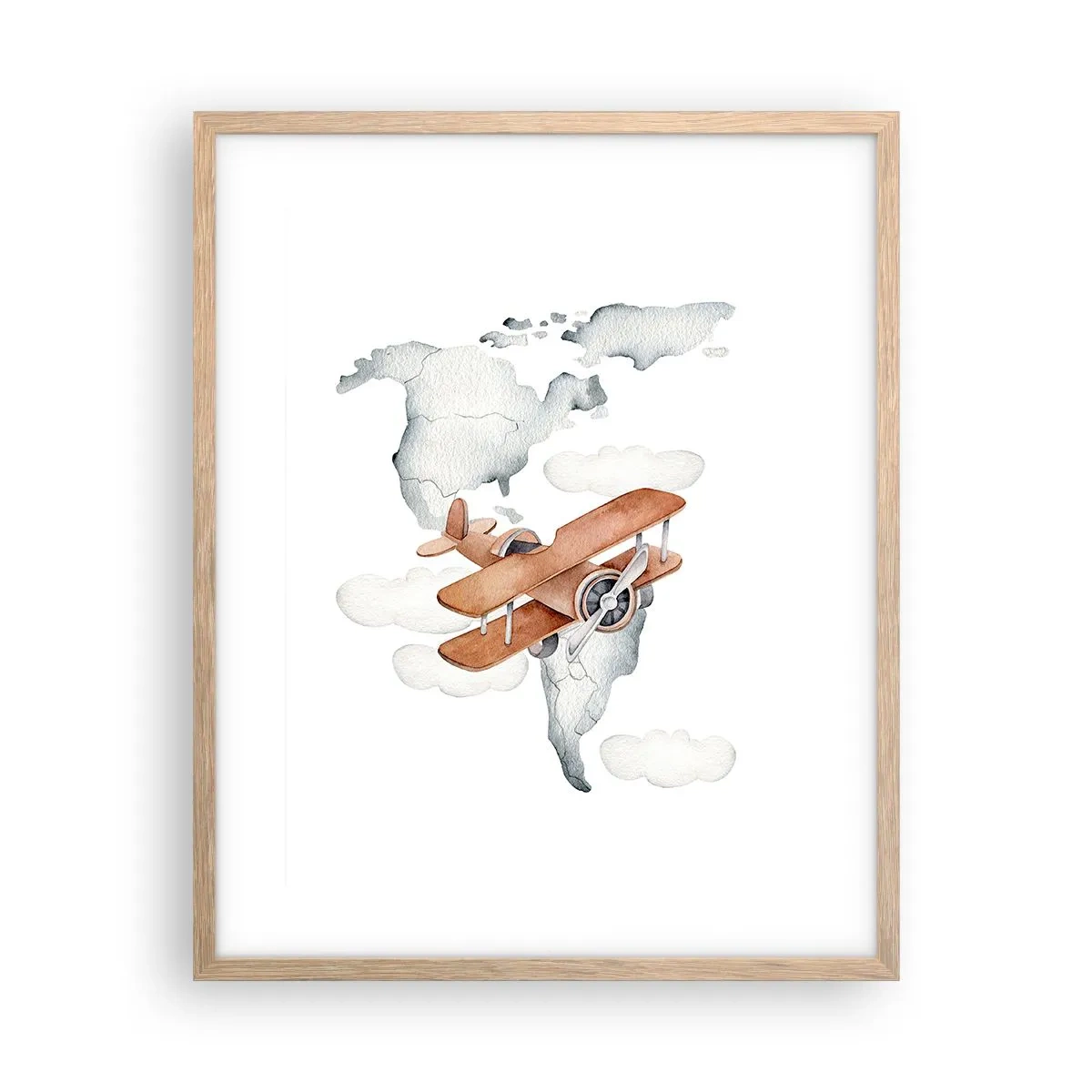 Plagát v ráme zo svetlého duba - V priekopníckom duchu - 40x50 cm