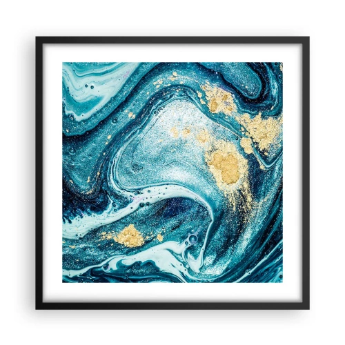 Plagát v čiernom ráme - Modrý vír - 50x50 cm