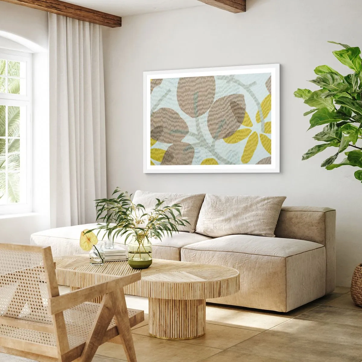 Plagát v bielom ráme - Kompozícia v plnom slnku - 70x50 cm