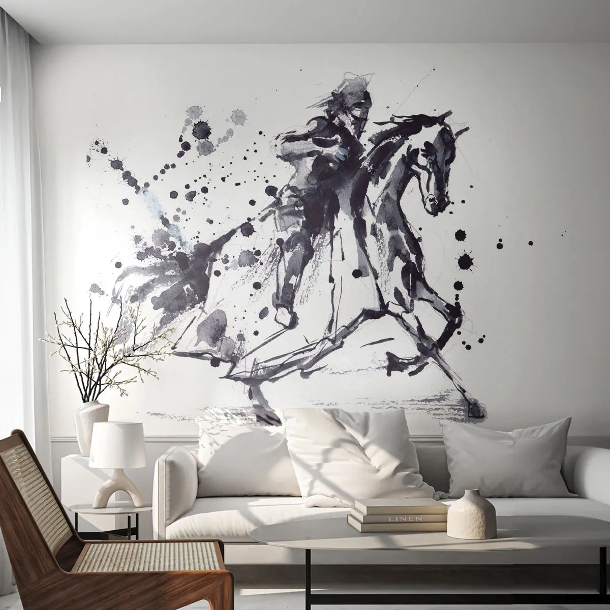 Fototapeta Premium Sand - Čierny rytier - Abstrakcia, Rytier na koni, Rytierske brnenie - 100x70 cm