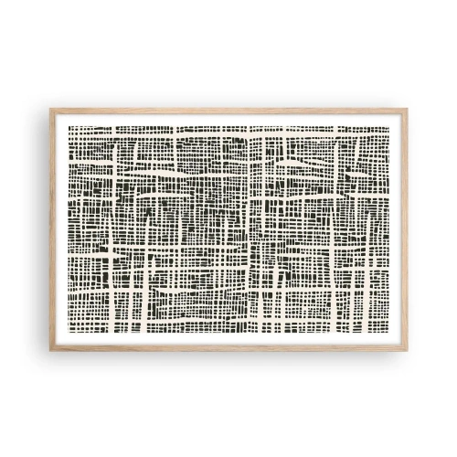 Plagát v ráme zo svetlého duba - Tkaná kompozícia - 91x61 cm