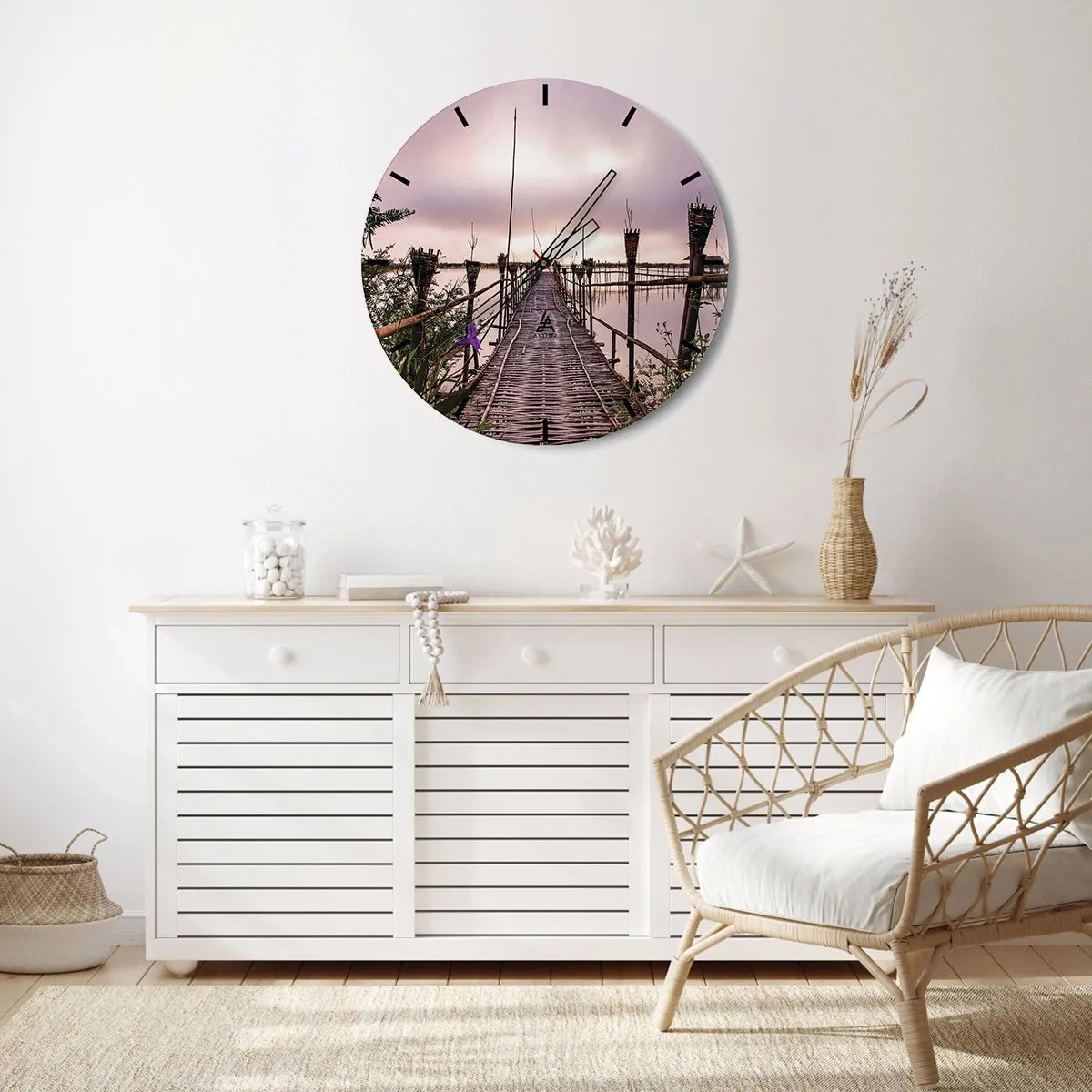 Nástenné hodiny - Pokoj a pohoda Ázie - 30x30 cm