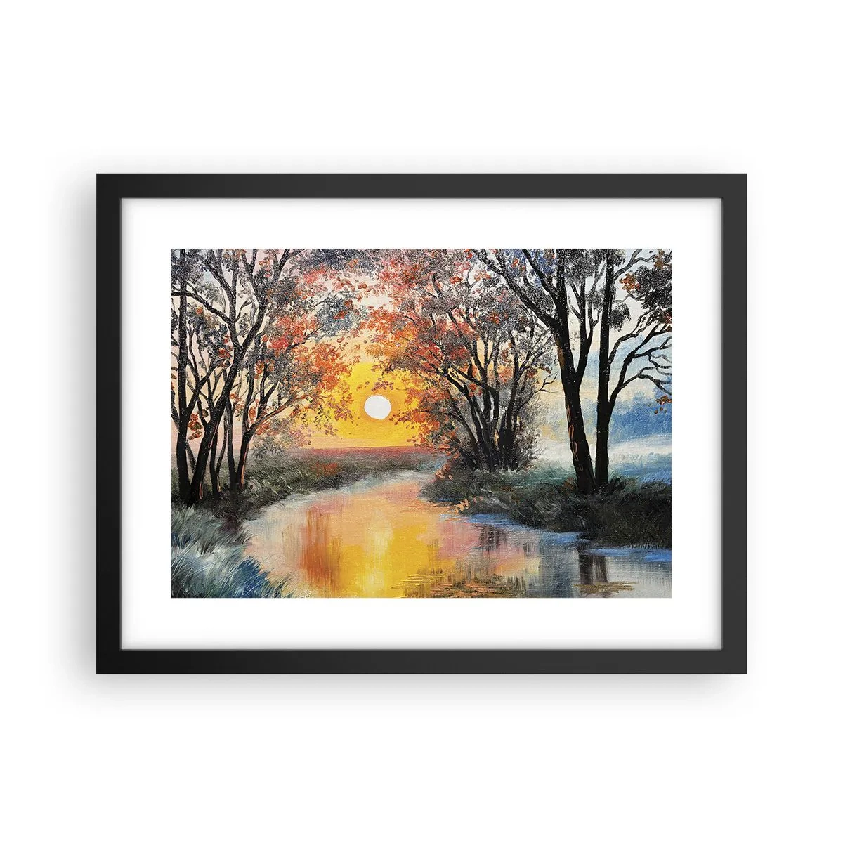 Plagát v čiernom ráme - Jesenný nádych - 40x30 cm