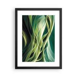 Plagát v čiernom ráme - Abstraktná hra na zelenú - 30x40 cm