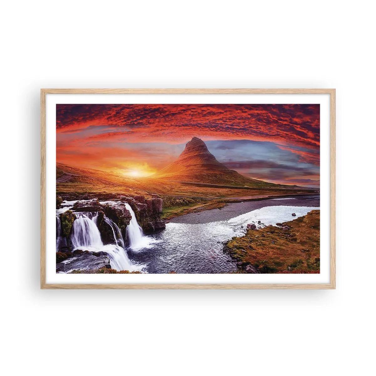 Plagát v ráme zo svetlého duba - Pohľad na Stredozem - 91x61 cm