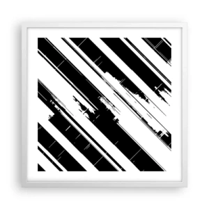 Plagát v bielom ráme - Intenzívna a dynamická kompozícia - 50x50 cm