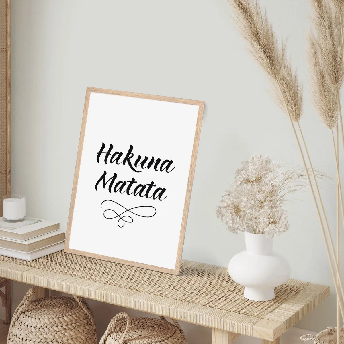 Plagát v ráme zo svetlého duba - Najlepšia rada - 40x50 cm