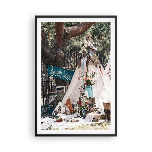 Plagát v čiernom ráme - Make love… - 61x91 cm