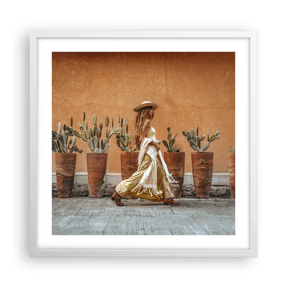 Plagát v bielom ráme - V hippie štýle - 50x50 cm