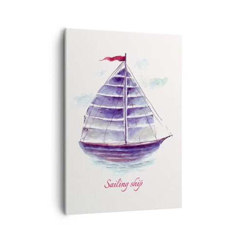 Obraz na plátne - Napnuté plachty a pokojná voda - 50x70 cm