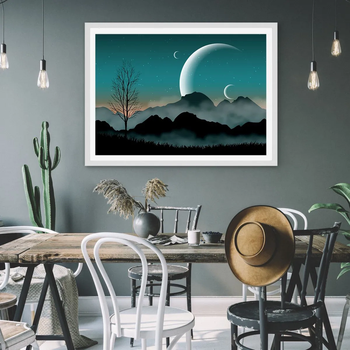 Plagát v bielom ráme - Karneval hviezdnej noci - 100x70 cm