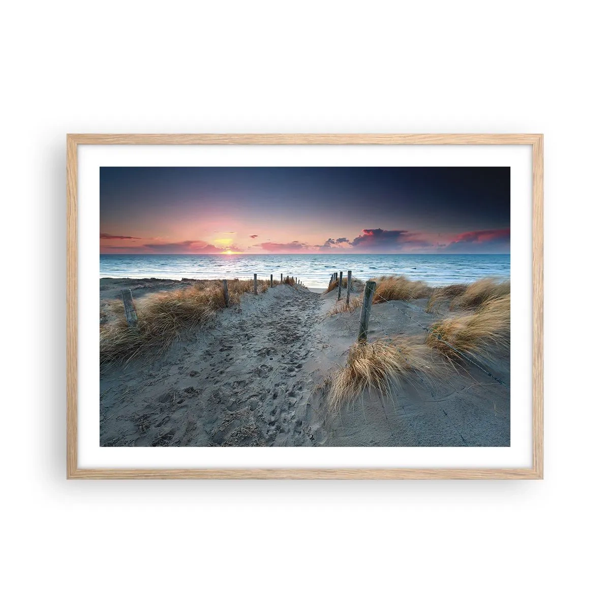 Plagát v ráme zo svetlého duba - Šiel by som s tebou na kraj světa… - 70x50 cm