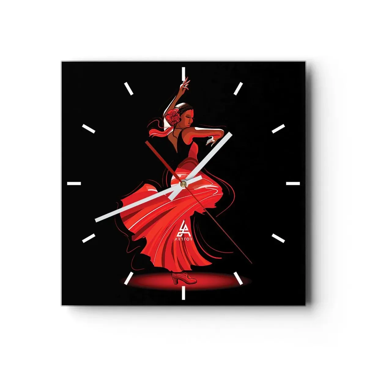 Nástenné hodiny - Horúca duša flamenco - 40x40 cm
