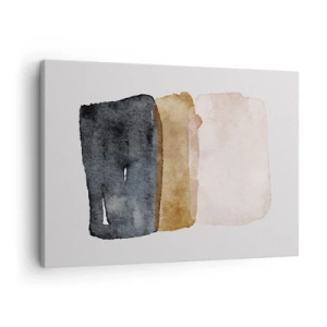 Obraz na plátne - Minimalistická kompozícia troch obdĺžnikov v zemitých odtieňoch. - 70x50cm - Kompozícia zemitých farieb - Moderná nástenná dekorácia do obývacej izby a spálne ARTTOR