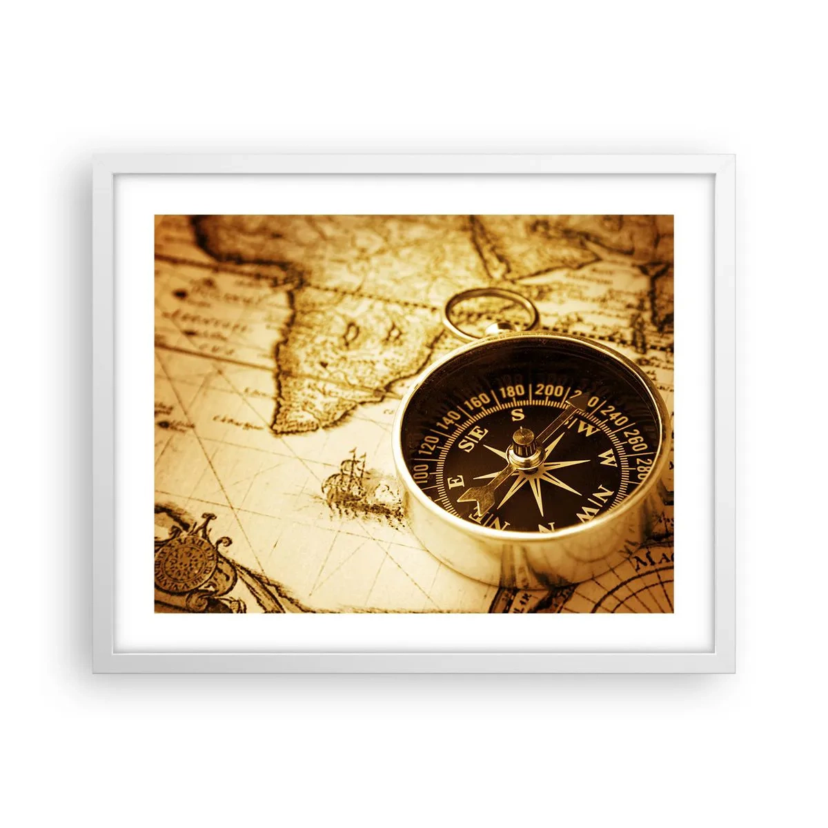 Plagát v bielom ráme - Na východ alebo na západ? - 50x40 cm