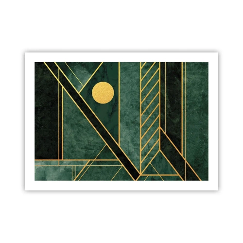 Plagát - Dynamika zlata a lazuritu - 70x50 cm