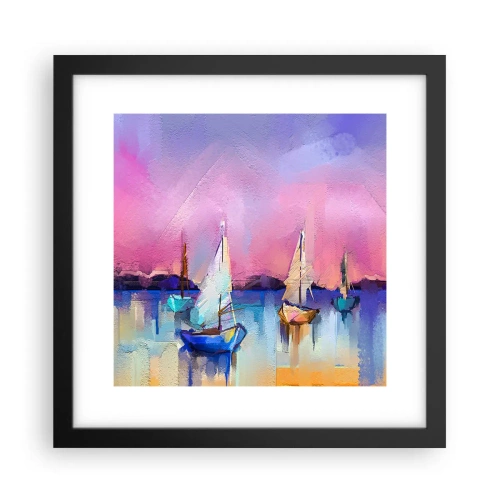 Plagát v čiernom ráme - Smer: široká voda - 30x30 cm