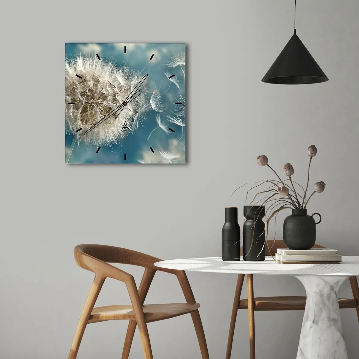 Nástenné hodiny - Dych anjela - 40x40 cm