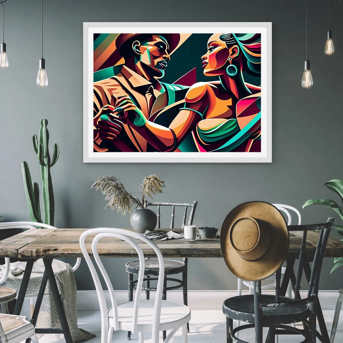 Plagát v bielom ráme - V rytme srdca - 100x70 cm