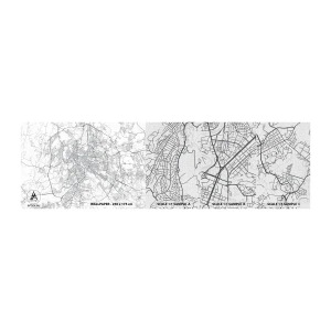 Vzorka fototapety Premium Canvas - Rímsky kruh - Mesto, Mapa mesta, Rím - 100x30 cm