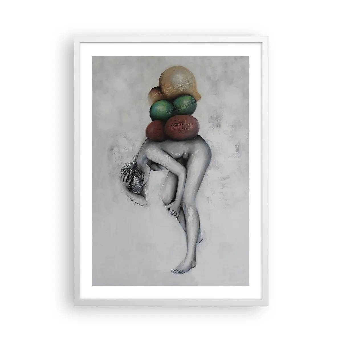 Plagát v bielom ráme - Bremeno života - 50x70 cm