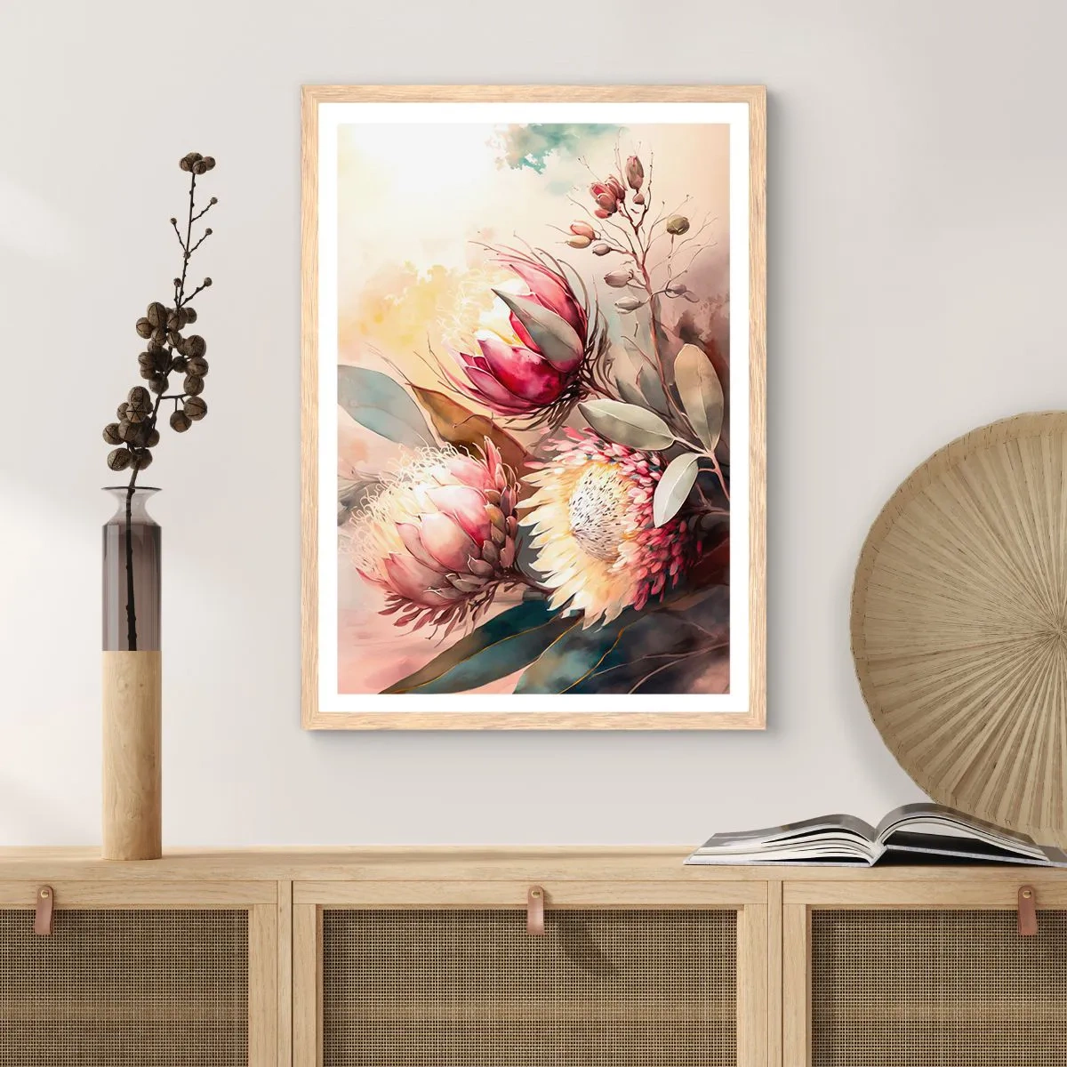 Plagát v ráme zo svetlého duba - Z profilu a en face - 61x91 cm