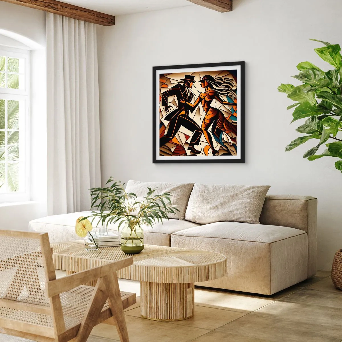 Plagát v čiernom ráme - Tanec vrelosti a vášne - 40x40 cm