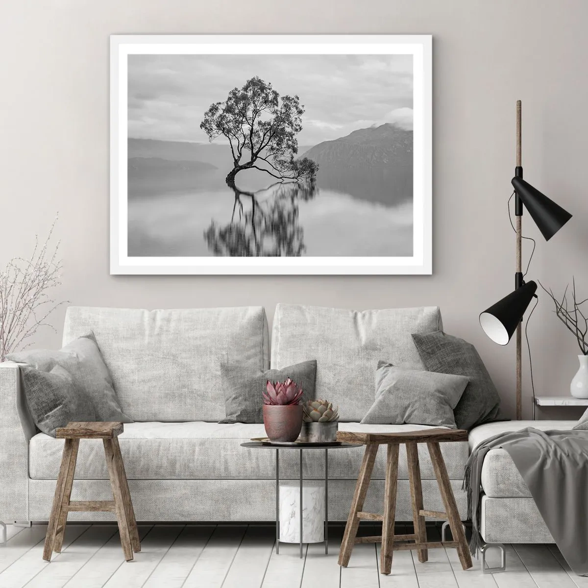 Plagát v bielom ráme - Existuje taká krajina - 91x61 cm