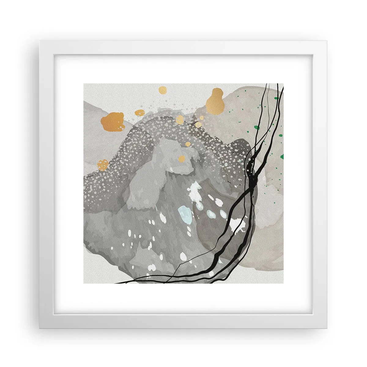 Plagát v bielom ráme - Organická kompozícia - 30x30 cm