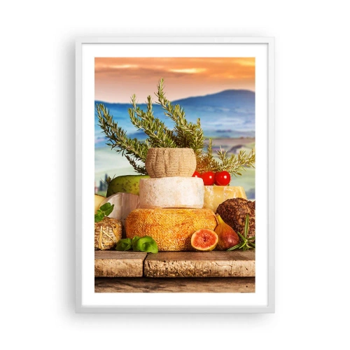 Plagát v bielom ráme - Talianska radosť zo života - 50x70 cm