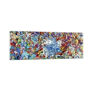 Obraz na skle - Vitráž s kvapkami - 90x30 cm