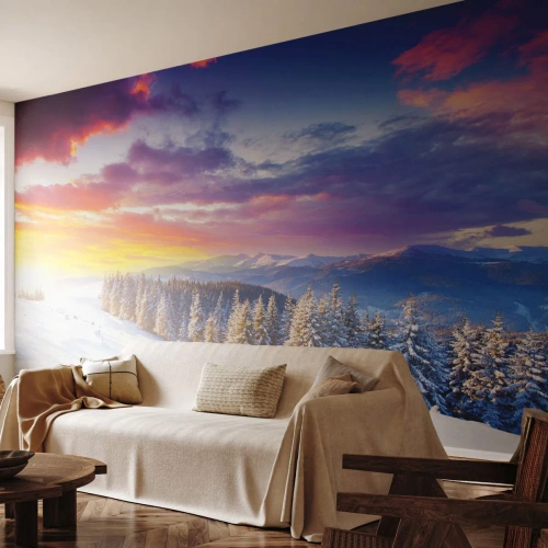 Fototapeta Standard Eco - Za bieleho dňa - Krajina, hory, Zima - 400x280 cm