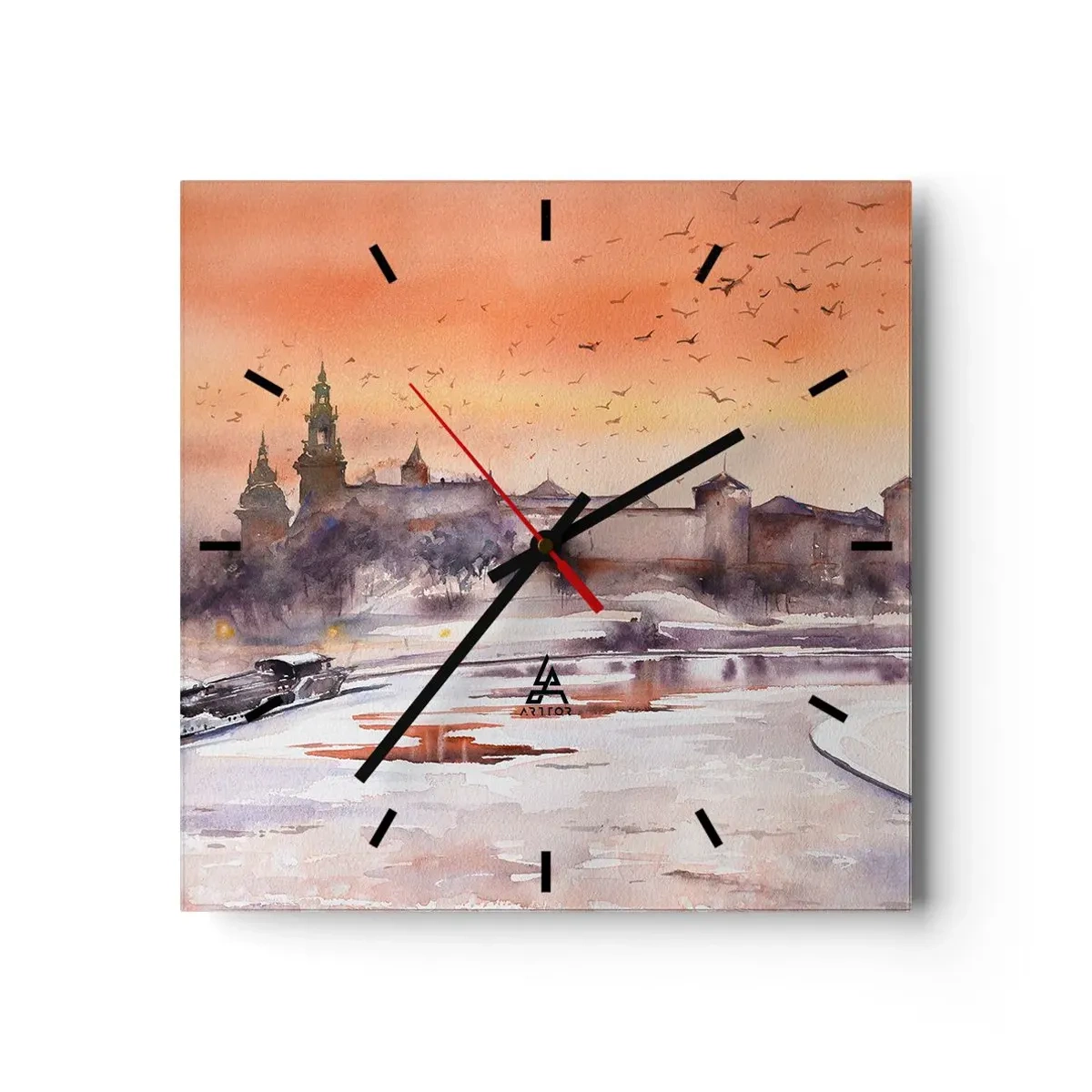 Nástenné hodiny - Kráľovský západ slnka - 30x30 cm