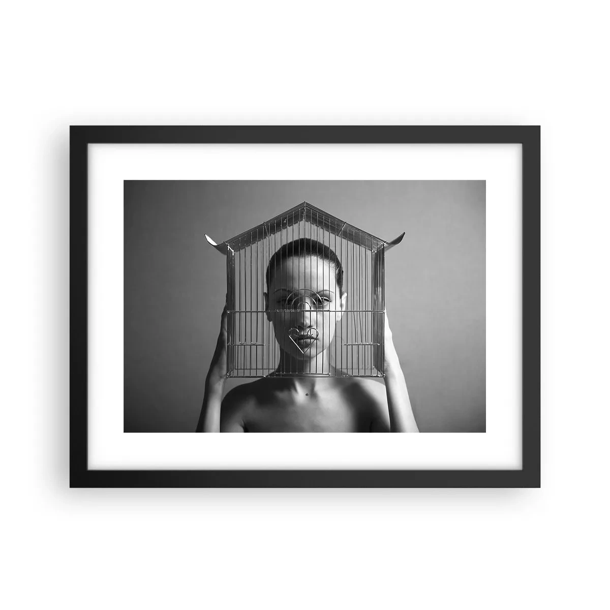 Plagát v čiernom ráme - Tak trochu surrealistický portrét - 40x30 cm