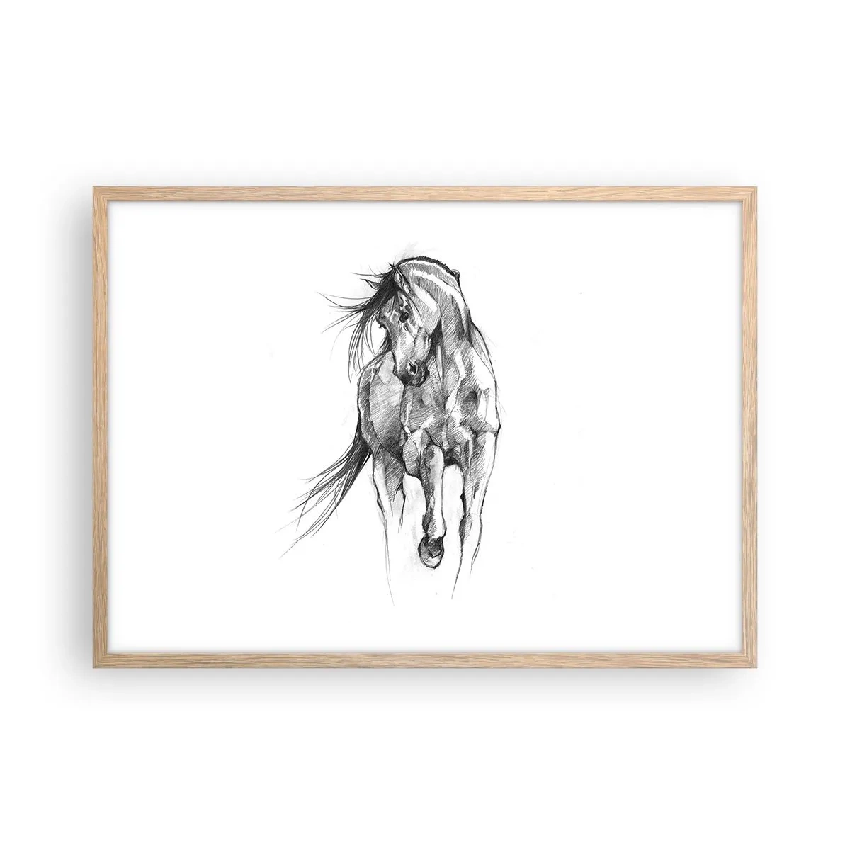 Plagát v ráme zo svetlého duba - V ladnom kluse - 70x50 cm